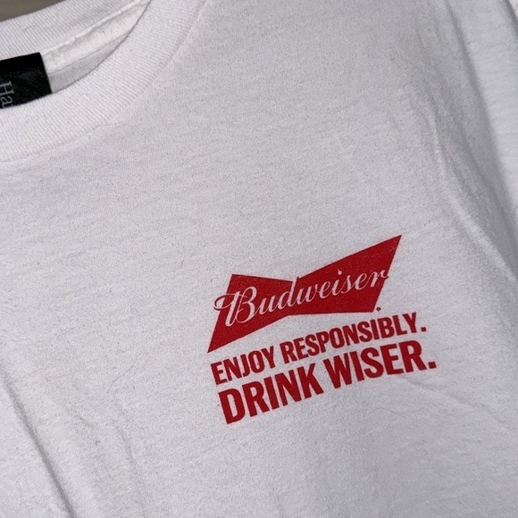 Budweiser beer shirt BuD large Hanes hang tag cotton short sleeve tee unisex - Picture 4 of 7